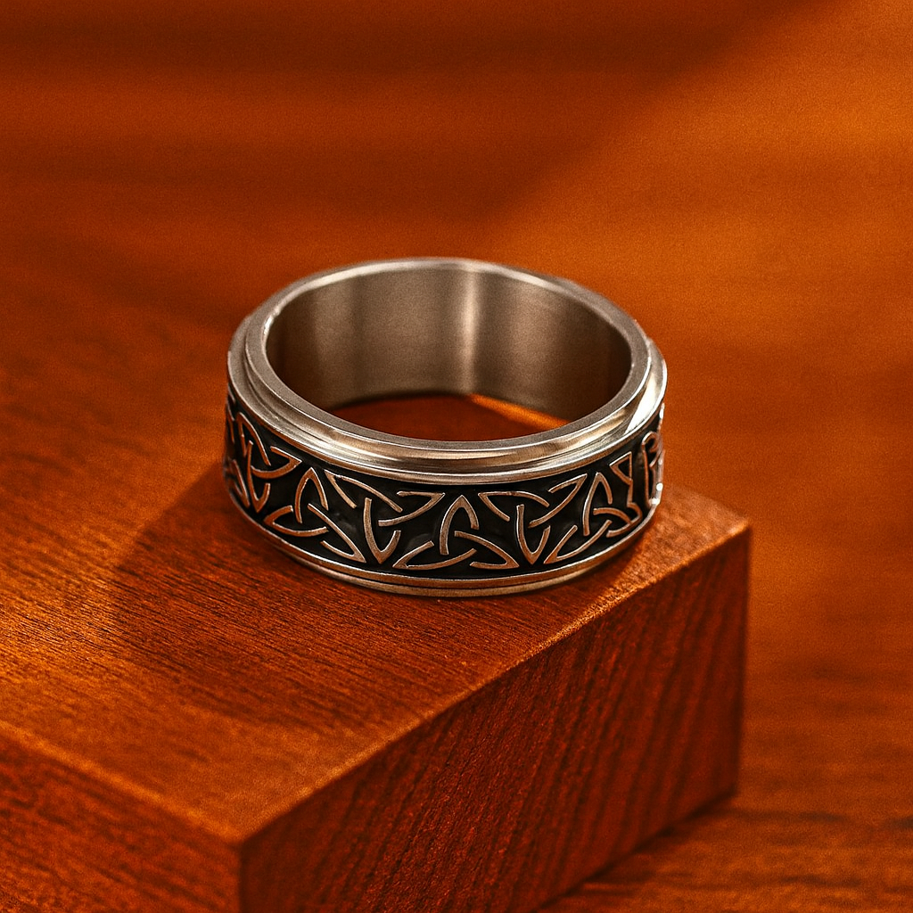 Keltischer Ring, rotierendes Edelstahl, anti Stress,-Angst Ring