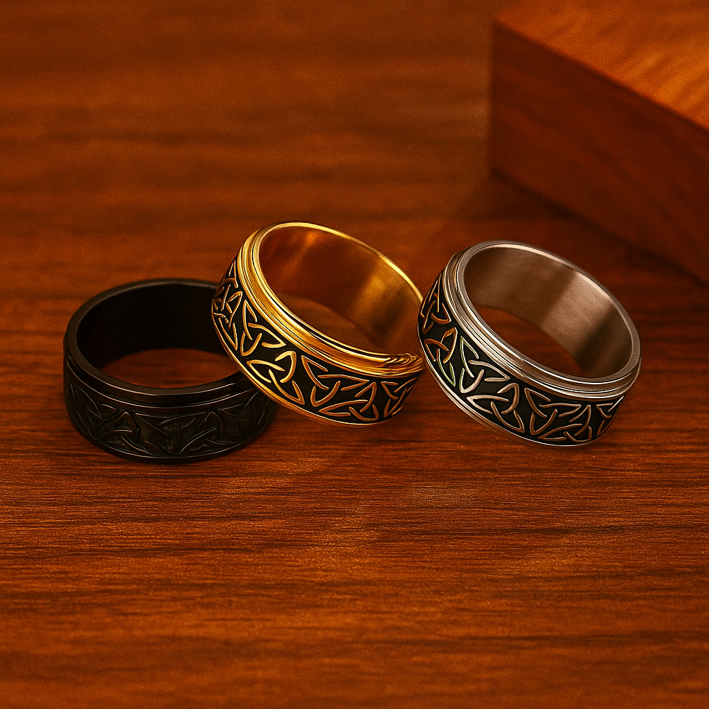 Keltischer Ring, rotierendes Edelstahl, anti Stress,-Angst Ring