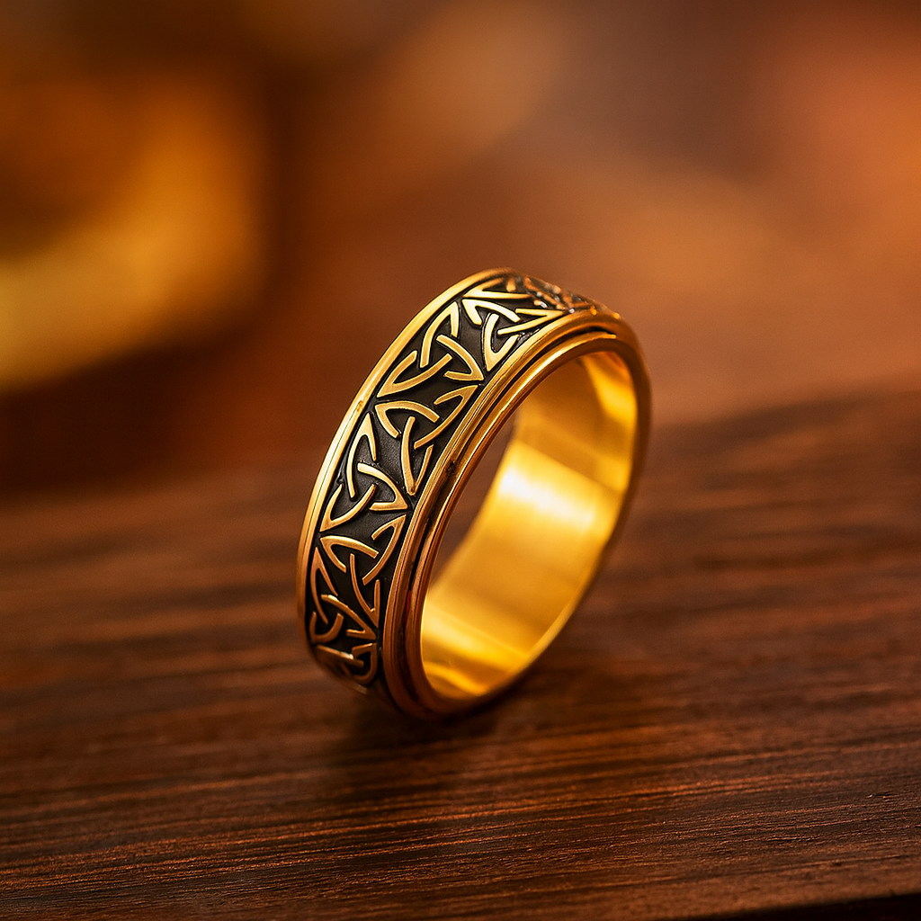Keltischer Ring, rotierendes Edelstahl, anti Stress,-Angst Ring