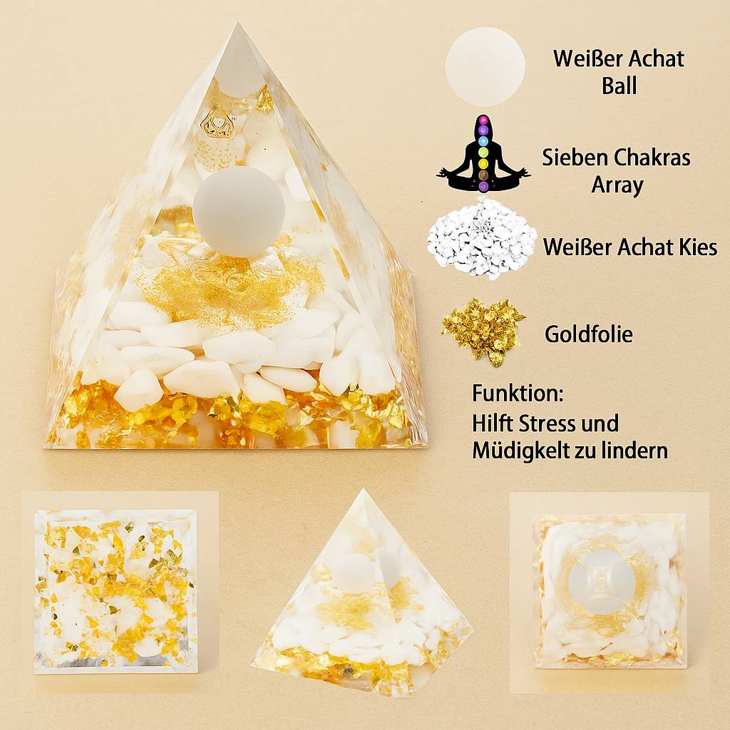 Kristall-Energiepyramide – Peridot & Amethyst für Reiki & Chakra-Heilung