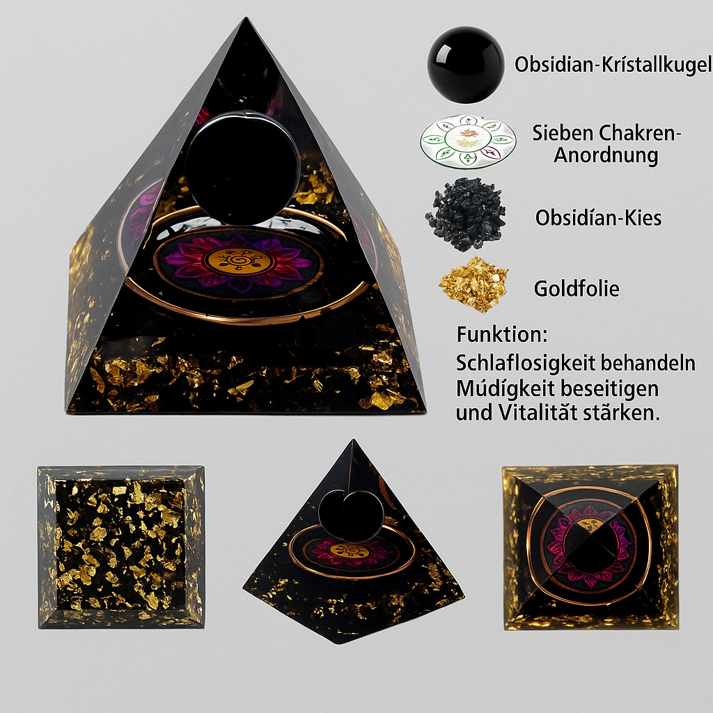 Kristall-Energiepyramide – Peridot & Amethyst für Reiki & Chakra-Heilung