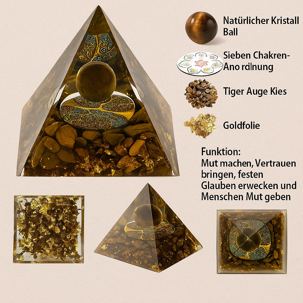 Kristall-Energiepyramide – Peridot & Amethyst für Reiki & Chakra-Heilung