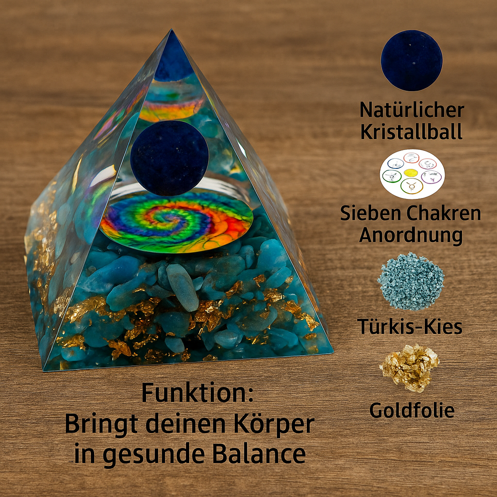 Kristall-Energiepyramide – Peridot & Amethyst für Reiki & Chakra-Heilung