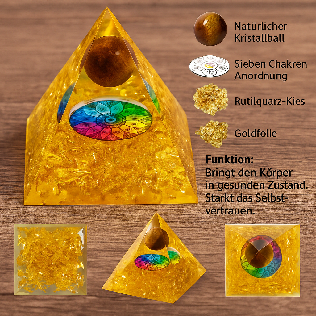 Kristall-Energiepyramide – Peridot & Amethyst für Reiki & Chakra-Heilung