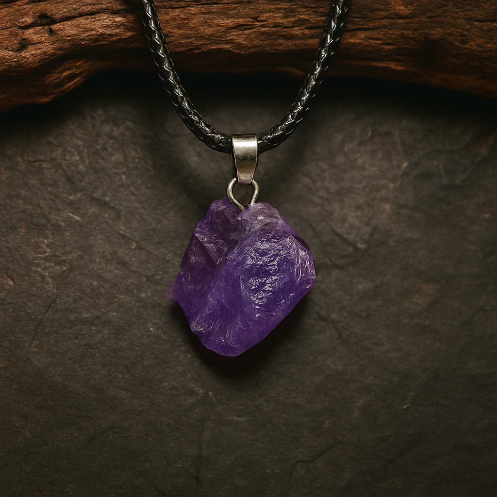 Amethyst Rohstein Halskette – Natürlicher Heilstein Schmuck für Damen