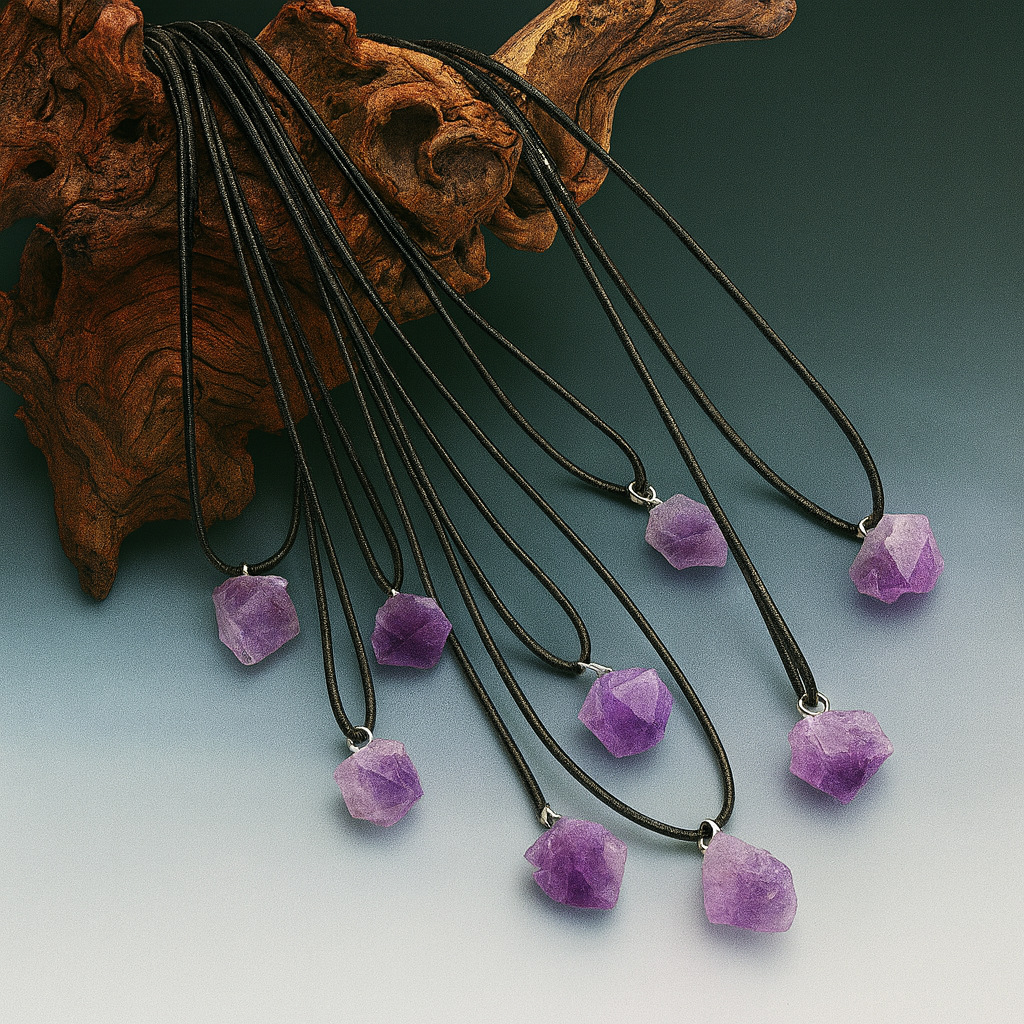 Amethyst Rohstein Halskette – Natürlicher Heilstein Schmuck für Damen