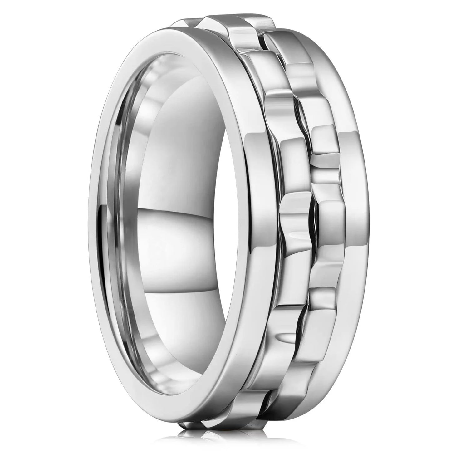 Männer Spinner-Ring – Titanstahl, Anti-Angst, Rotierender Kettenring