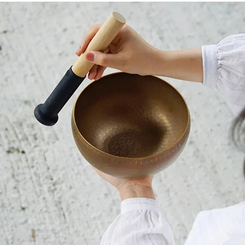 Tibetisches Klangschalen-Set aus Bronze – handgemacht