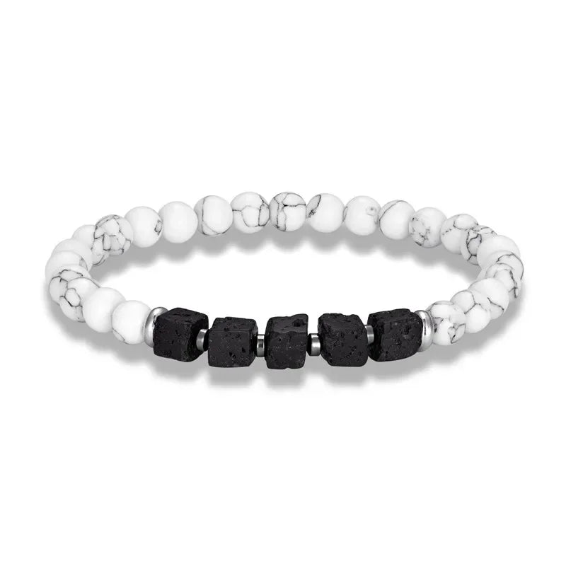 Schwarz Matt Onyx & Lava Armband – Energie & Balance Schmuck