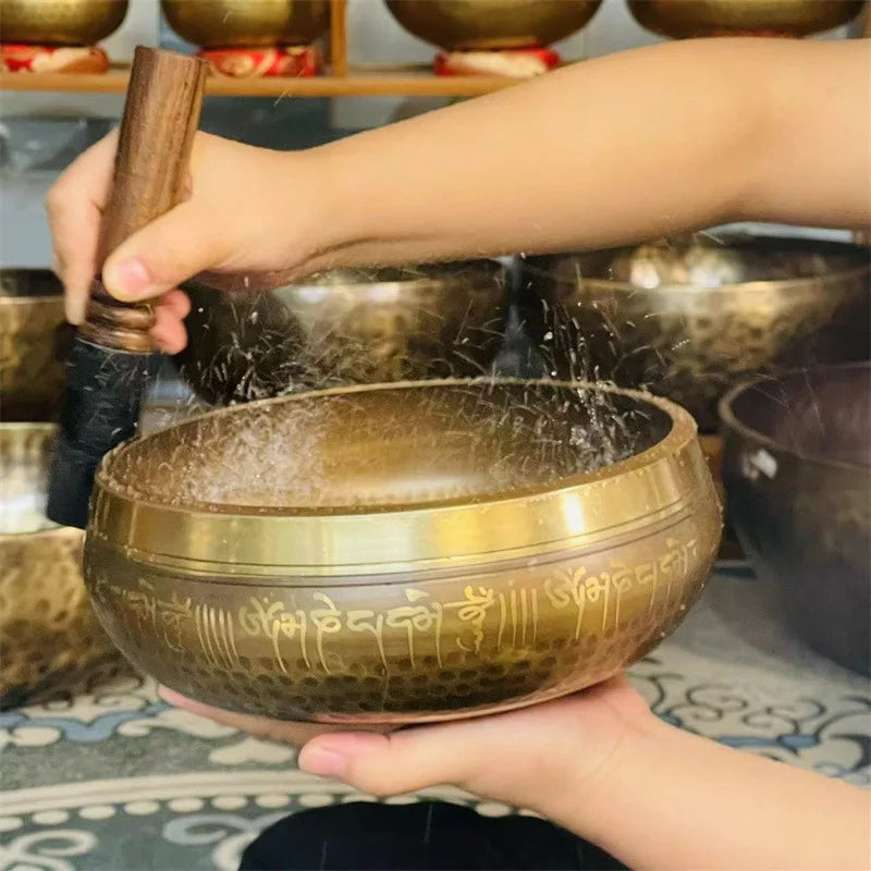 Buddhistische Klangschale – Nepal-Mantra & Zubehör