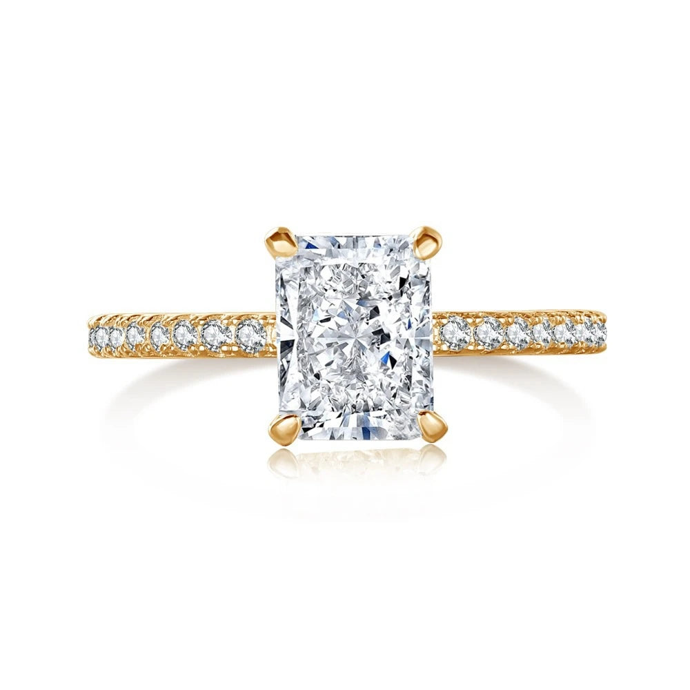 Vergoldeter Crushed Ice Ring – Saphiroptik & Edel-Look