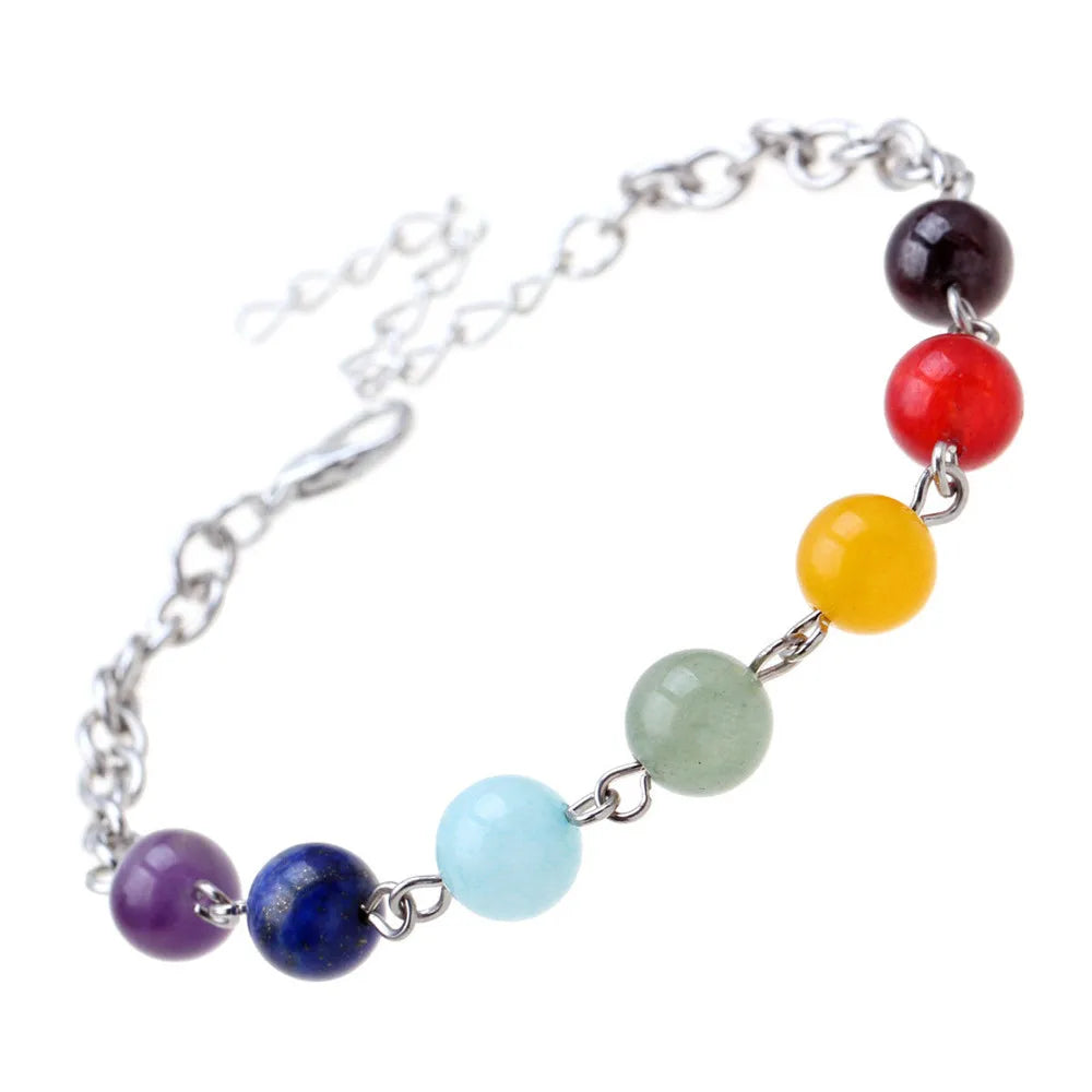 7-Chakra Heilstein Armband – Lavastein & Kristallperlen für Energie & Balance