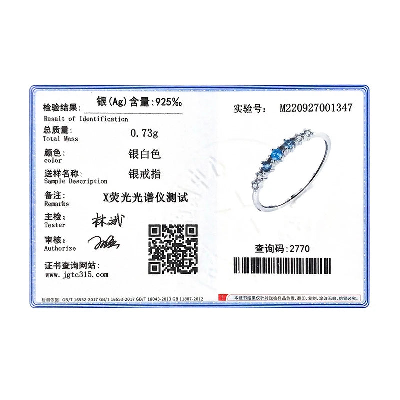 Blue Sparkle – Zarter Silberring mit Zirkonia