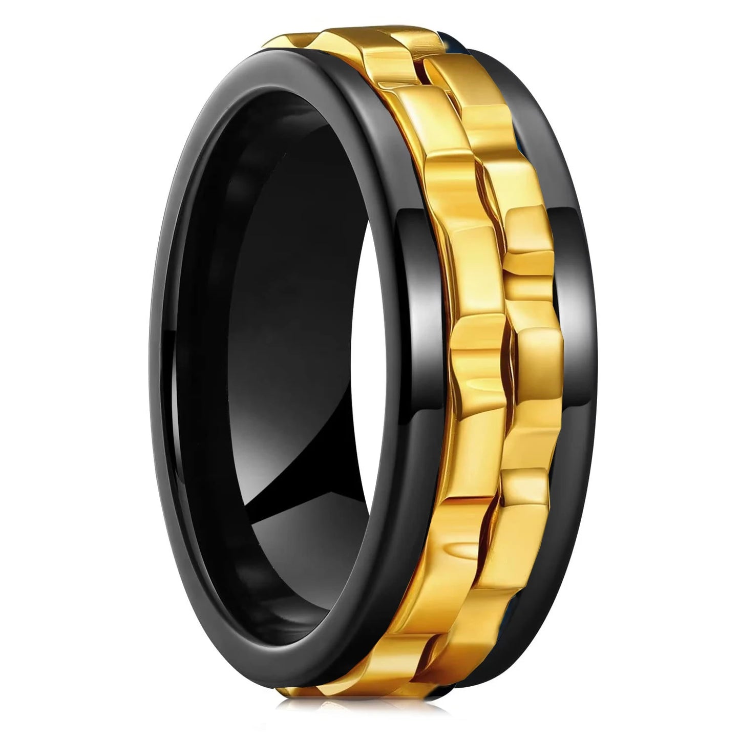 Männer Spinner-Ring – Titanstahl, Anti-Angst, Rotierender Kettenring