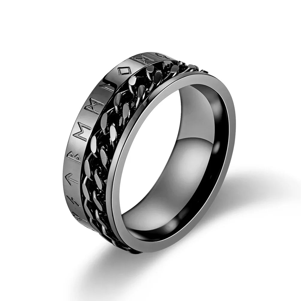 Rotierender Anti-Stress-Ring – Edelstahlring mit Römischen Zahlen für Herren