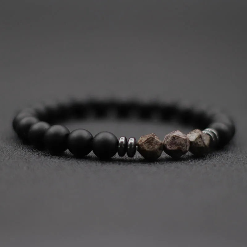 Herren Armband – Schwarzer Onyx, Tigerauge & Sodalith Natursteinperlen