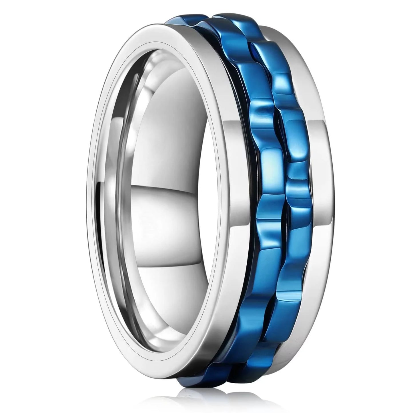 Männer Spinner-Ring – Titanstahl, Anti-Angst, Rotierender Kettenring