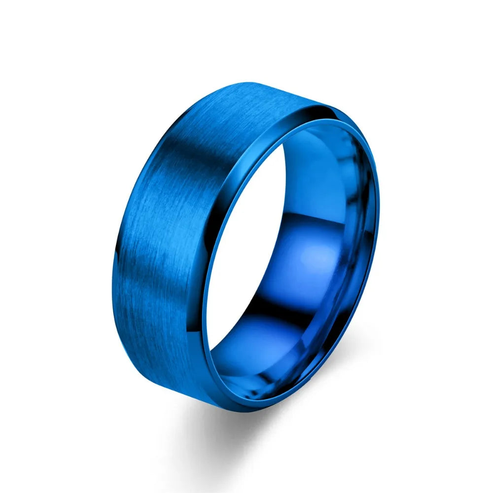 Herren Bandring aus Edelstahl – Schwarz, Gold, Silber, Größen 6–13