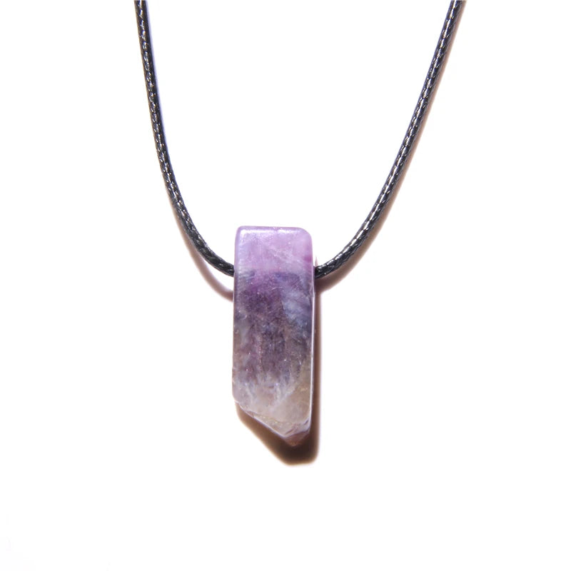 Vintage Herren Halskette – Obsidian & Tigerauge Anhänger mit Lederseil