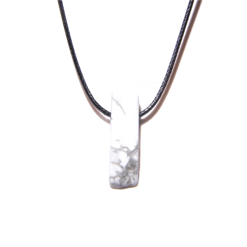Vintage Herren Halskette – Obsidian & Tigerauge Anhänger mit Lederseil