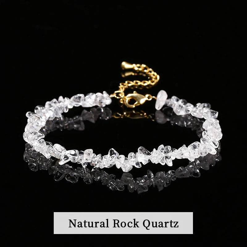 Chakra Armband mit Turmalin, Amethyst & Quarz – Verstellbar, Heilstein Schmuck