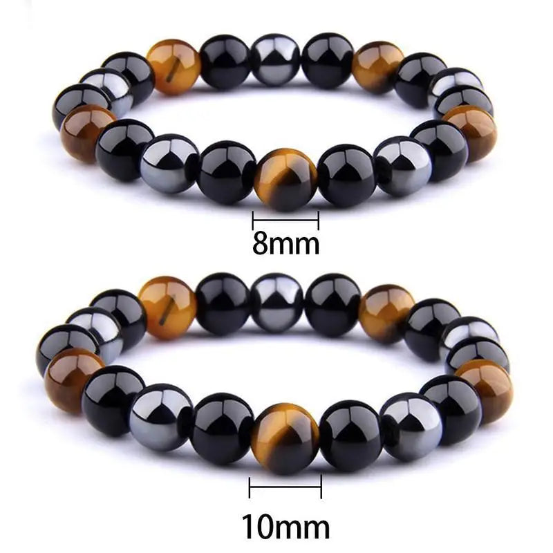 Herren Armband mit Obsidian, Hämatit & Tigerauge – Magnetischer Gesundheitsschutz