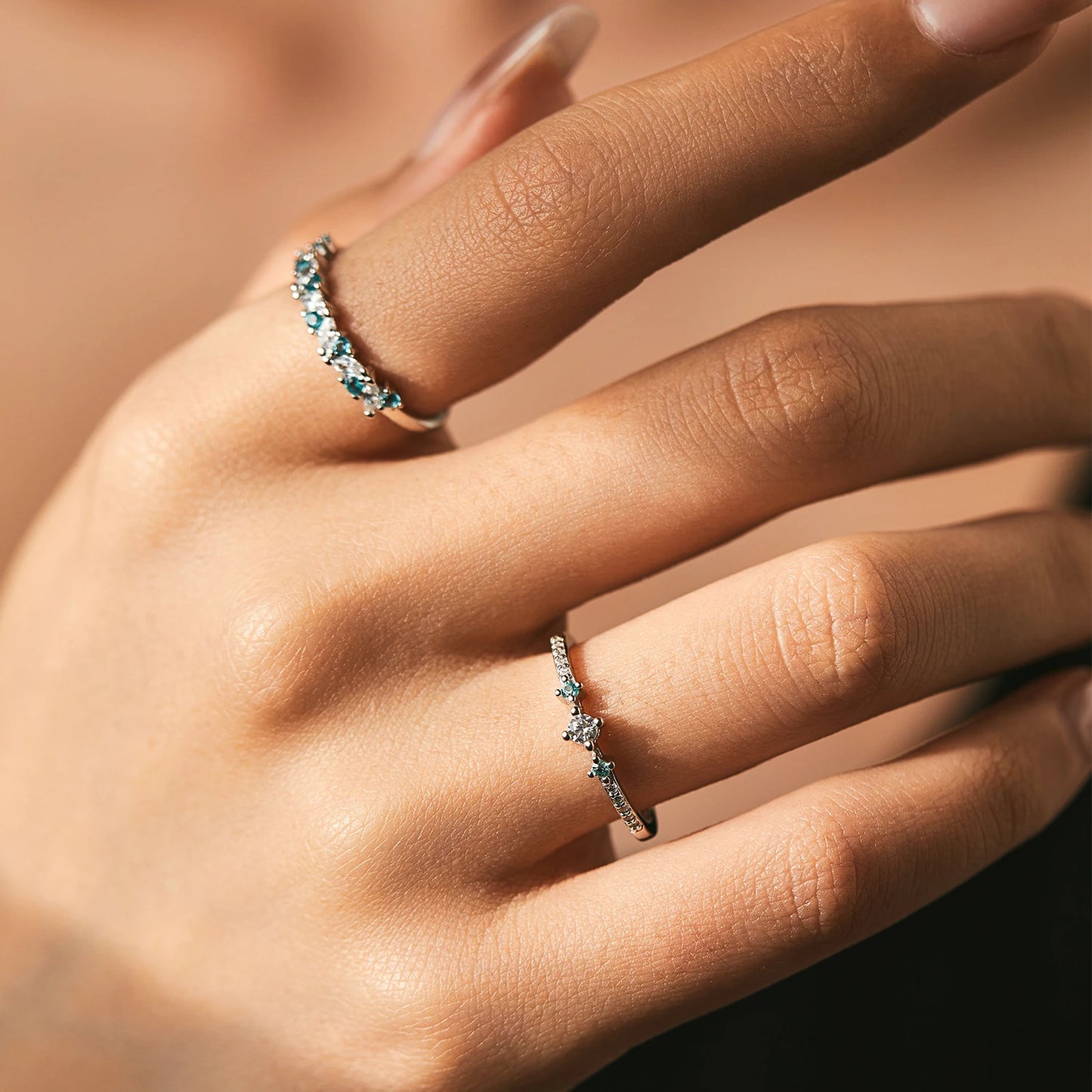 Green Glow – Zirkonia-Ring aus echtem Silber