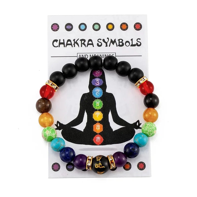 Elastisches Vulkanstein Armband – Buntes Yoga- & Meditationsarmband für Sie & Ihn