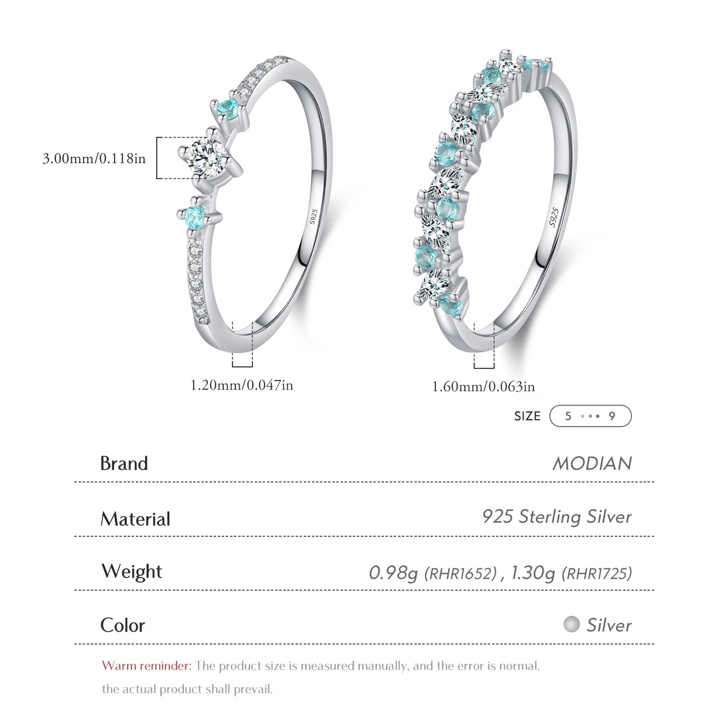 Green Glow – Zirkonia-Ring aus echtem Silber