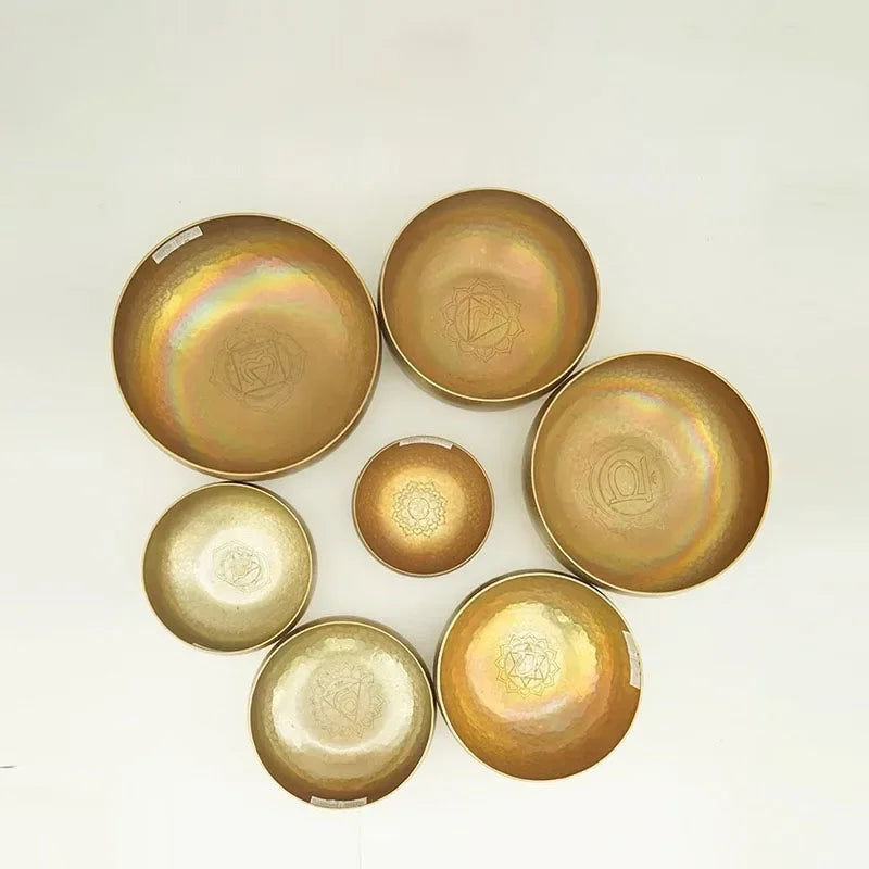 Tibetisches Klangschalen-Set aus Bronze – handgemacht