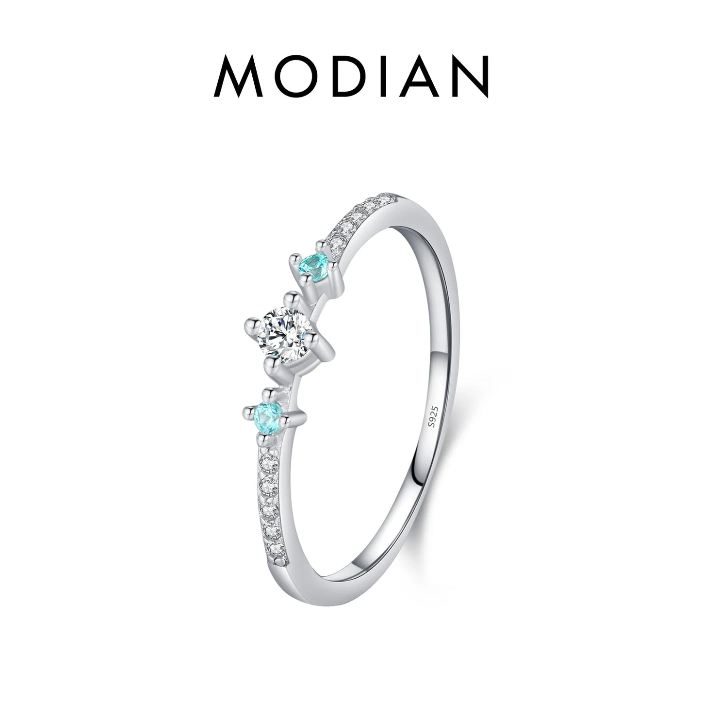 Green Glow – Zirkonia-Ring aus echtem Silber