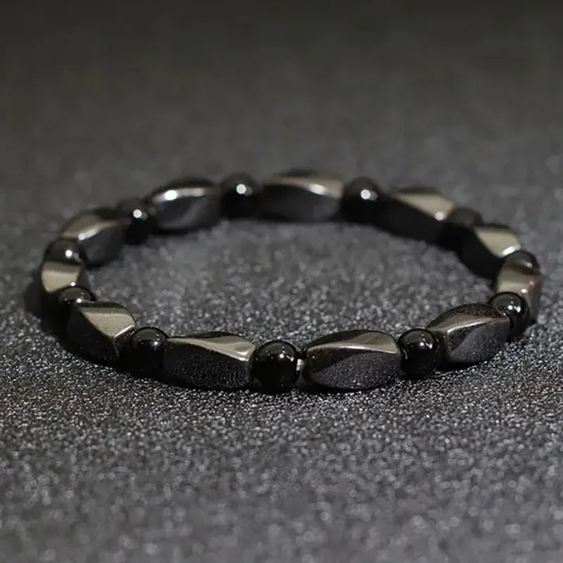2er-Set Naturstein Armbänder für Männer – Hämatit & Zirkonia, Luxus-Design