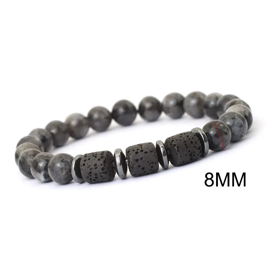 Schwarz Matt Onyx & Lava Armband – Energie & Balance Schmuck