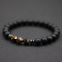 Herren Armband – Schwarzer Onyx, Tigerauge & Sodalith Natursteinperlen