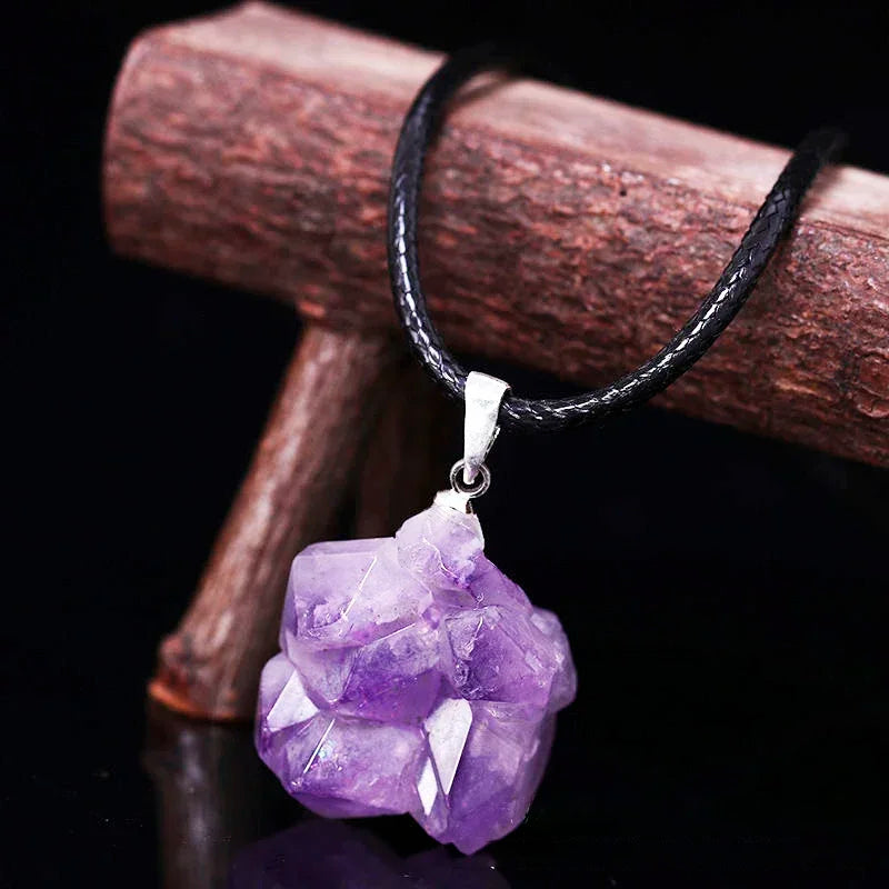 Amethyst Rohstein Halskette – Natürlicher Heilstein Schmuck für Damen