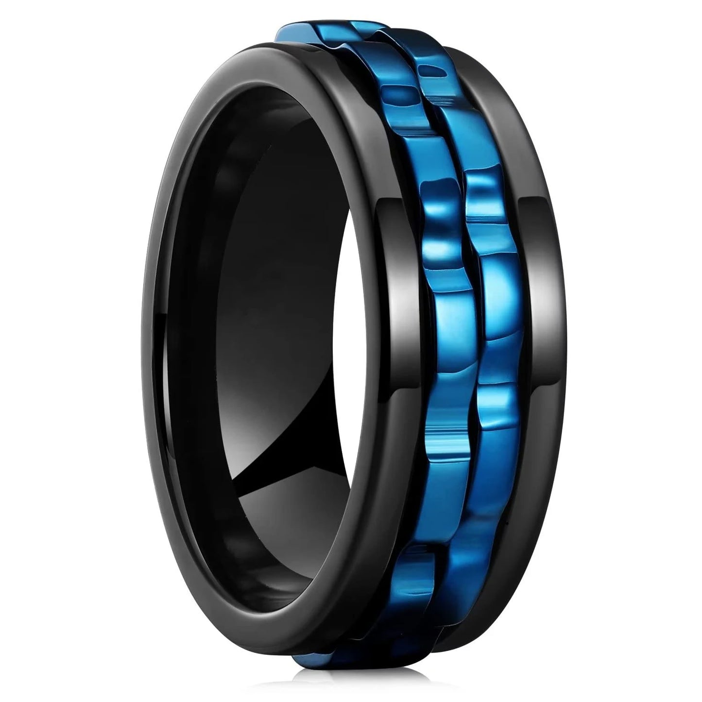 Männer Spinner-Ring – Titanstahl, Anti-Angst, Rotierender Kettenring