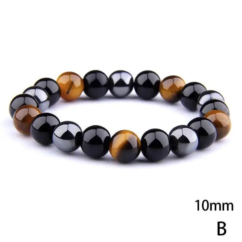Herren Armband mit Obsidian, Hämatit & Tigerauge – Magnetischer Gesundheitsschutz