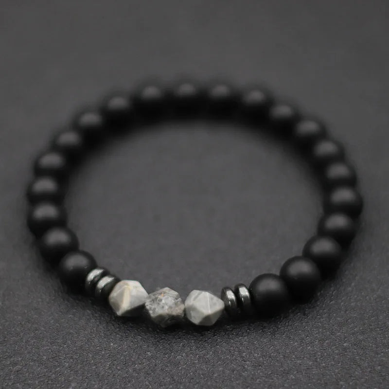 Herren Armband – Schwarzer Onyx, Tigerauge & Sodalith Natursteinperlen