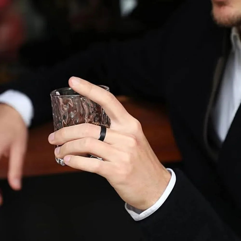 Herren Bandring aus Edelstahl – Schwarz, Gold, Silber, Größen 6–13