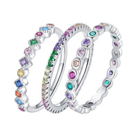 Rainbow Shine – Filigraner Damenring mit Zirkon