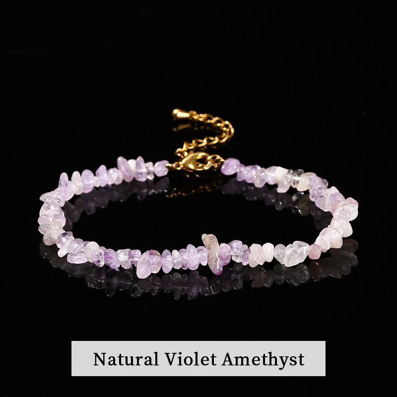 Chakra Armband mit Turmalin, Amethyst & Quarz – Verstellbar, Heilstein Schmuck