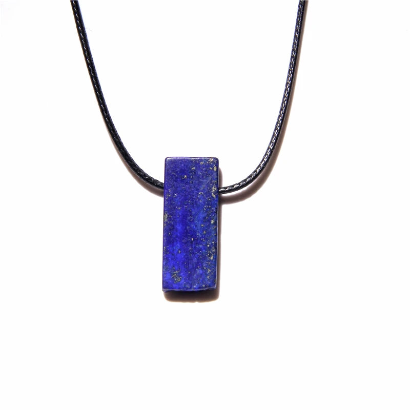 Vintage Herren Halskette – Obsidian & Tigerauge Anhänger mit Lederseil