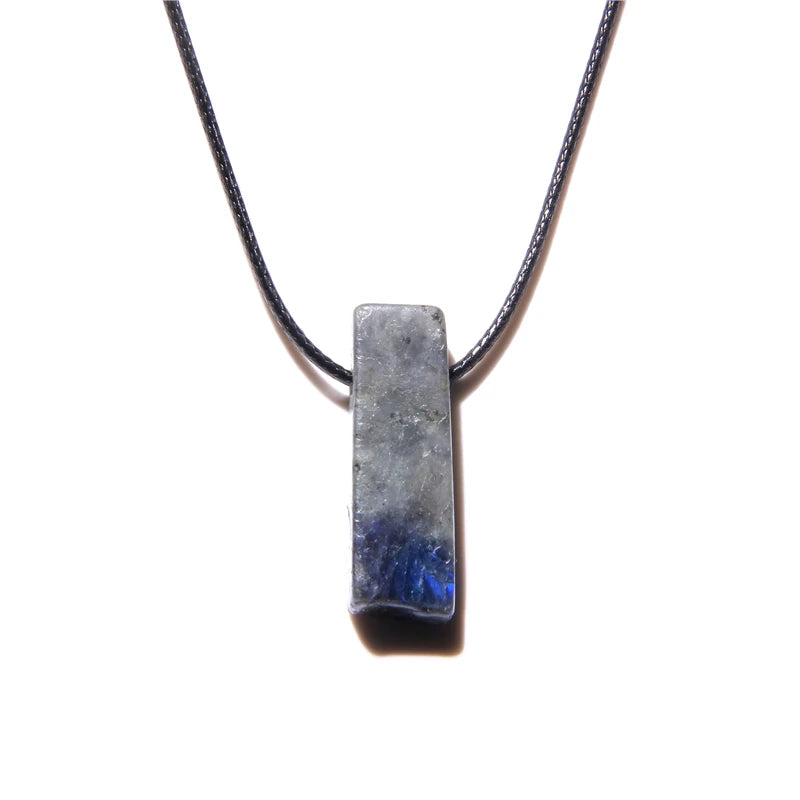 Vintage Herren Halskette – Obsidian & Tigerauge Anhänger mit Lederseil