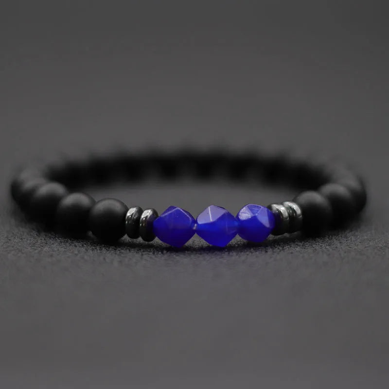Herren Armband – Schwarzer Onyx, Tigerauge & Sodalith Natursteinperlen