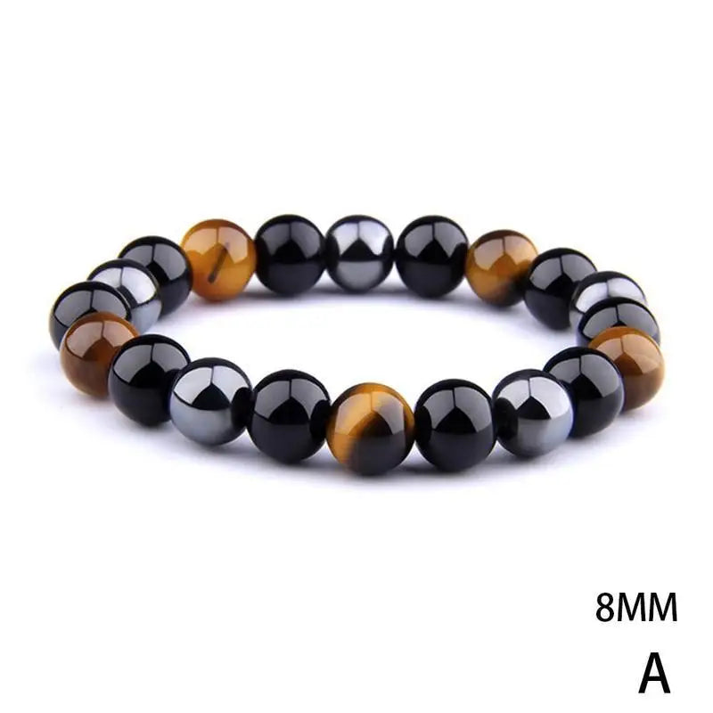 Herren Armband mit Obsidian, Hämatit & Tigerauge – Magnetischer Gesundheitsschutz