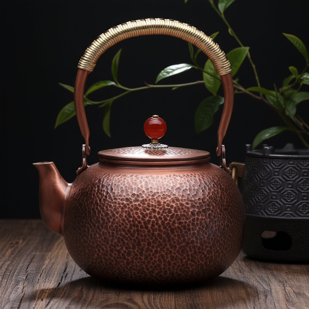 Kupfer Teekanne - Vintage Hebebalken