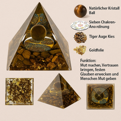 Kristall-Energiepyramide – Peridot & Amethyst für Reiki & Chakra-Heilung
