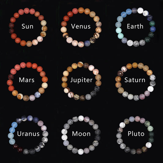 Sonnensystem Armband – Chakra Schmuck mit 8 Planeten, Yoga & Balance