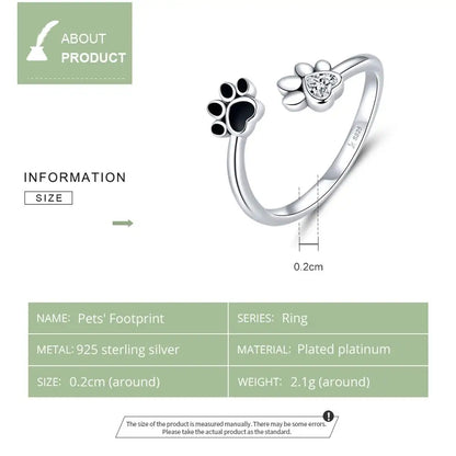 Forever Paw – 925 Silberring für Tierliebhaberinnen