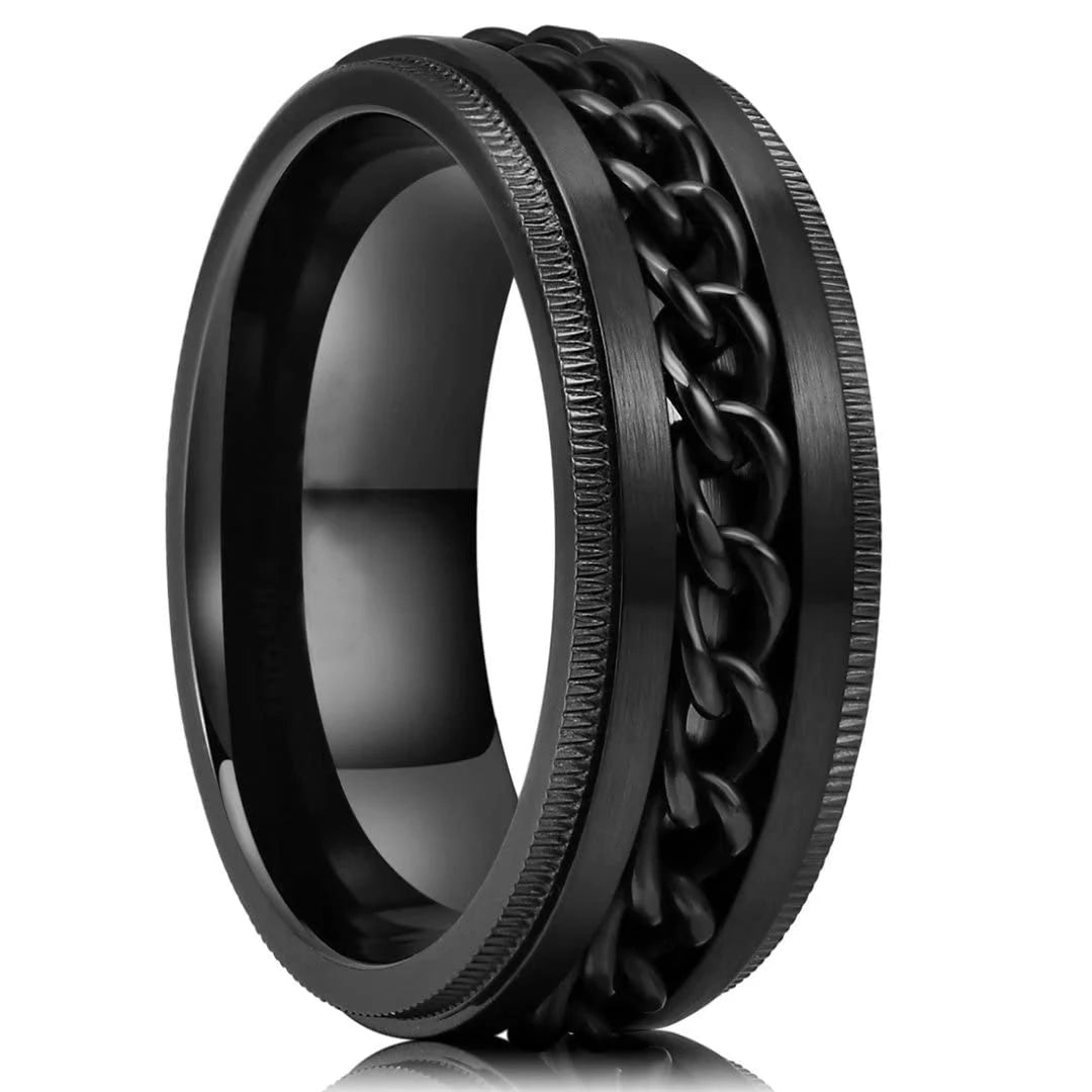 Männer Spinner-Ring – Titanstahl, Anti-Angst, Rotierender Kettenring
